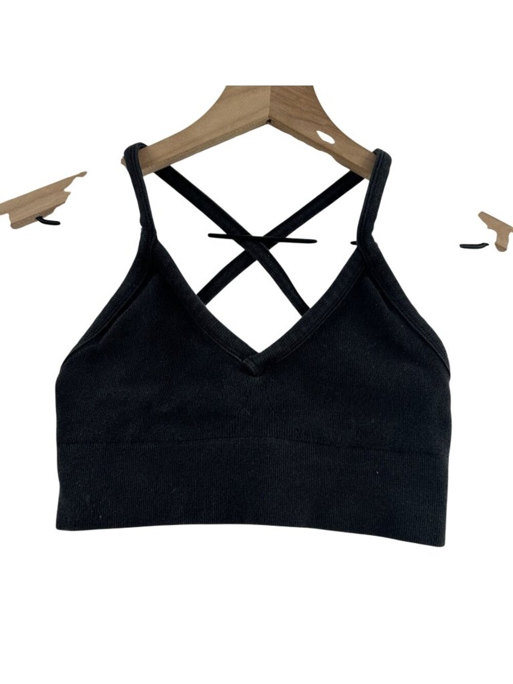 Alo Yoga Sports Bra Women Size XS Black Crisscross Strappy Activewear